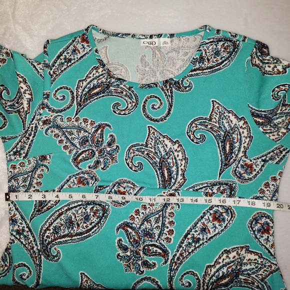 Cato XL turquoise paisley bell sleeve dress - Picture 14 of 15